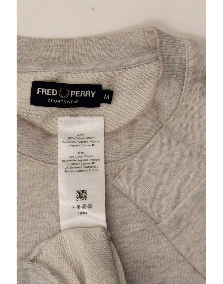 Fred Perry moletom gráfico masculino jumper médio algodão cinza
