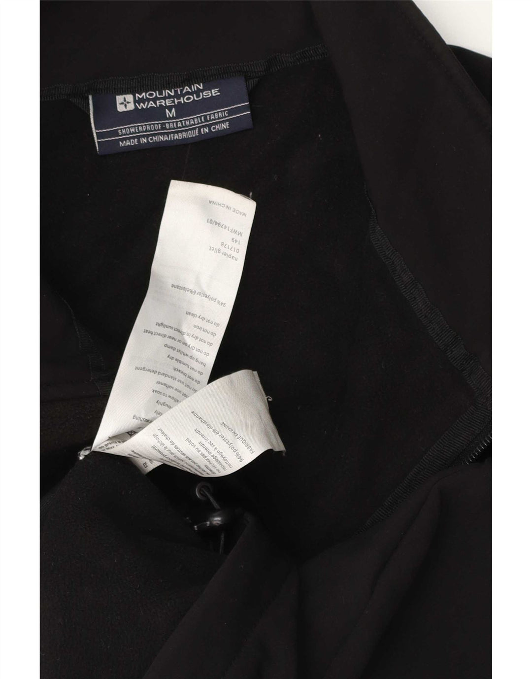 Colete masculino Mountain Warehouse UK 38 poliéster preto médio