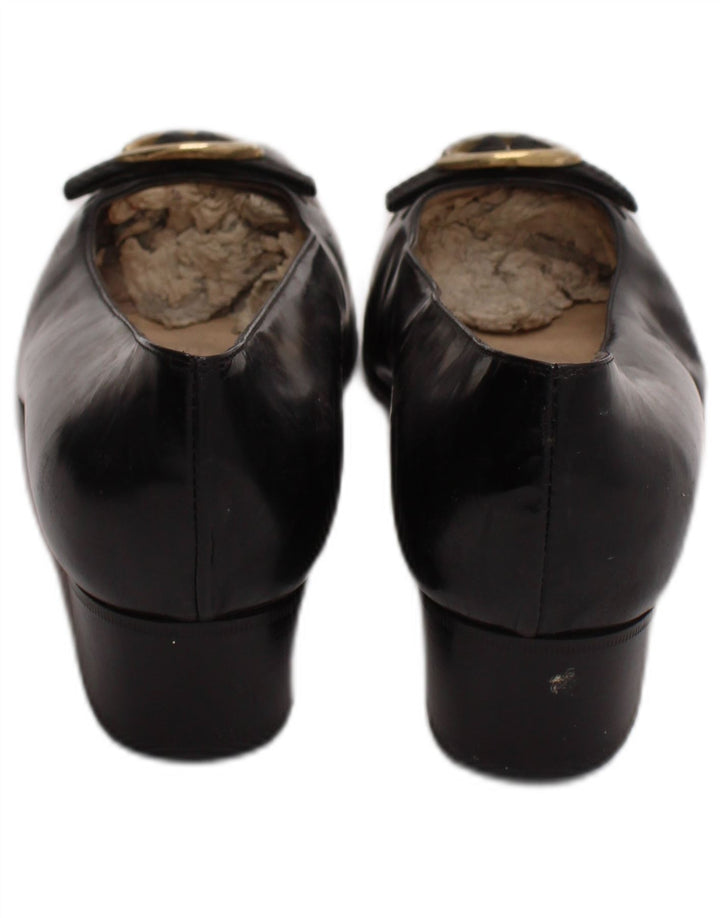 Ballet feminino de couro Valle Verde liso tamanho Reino Unido 6 couro preto