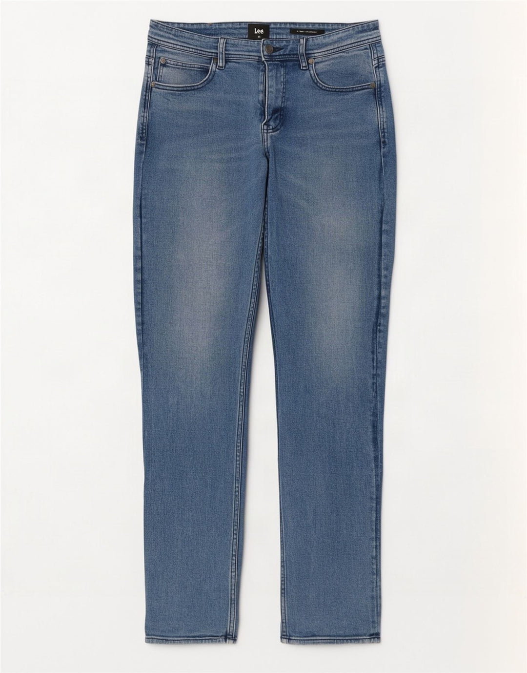 Lee Mens Slim Straight Jeans W32 L33 Azul Algodão