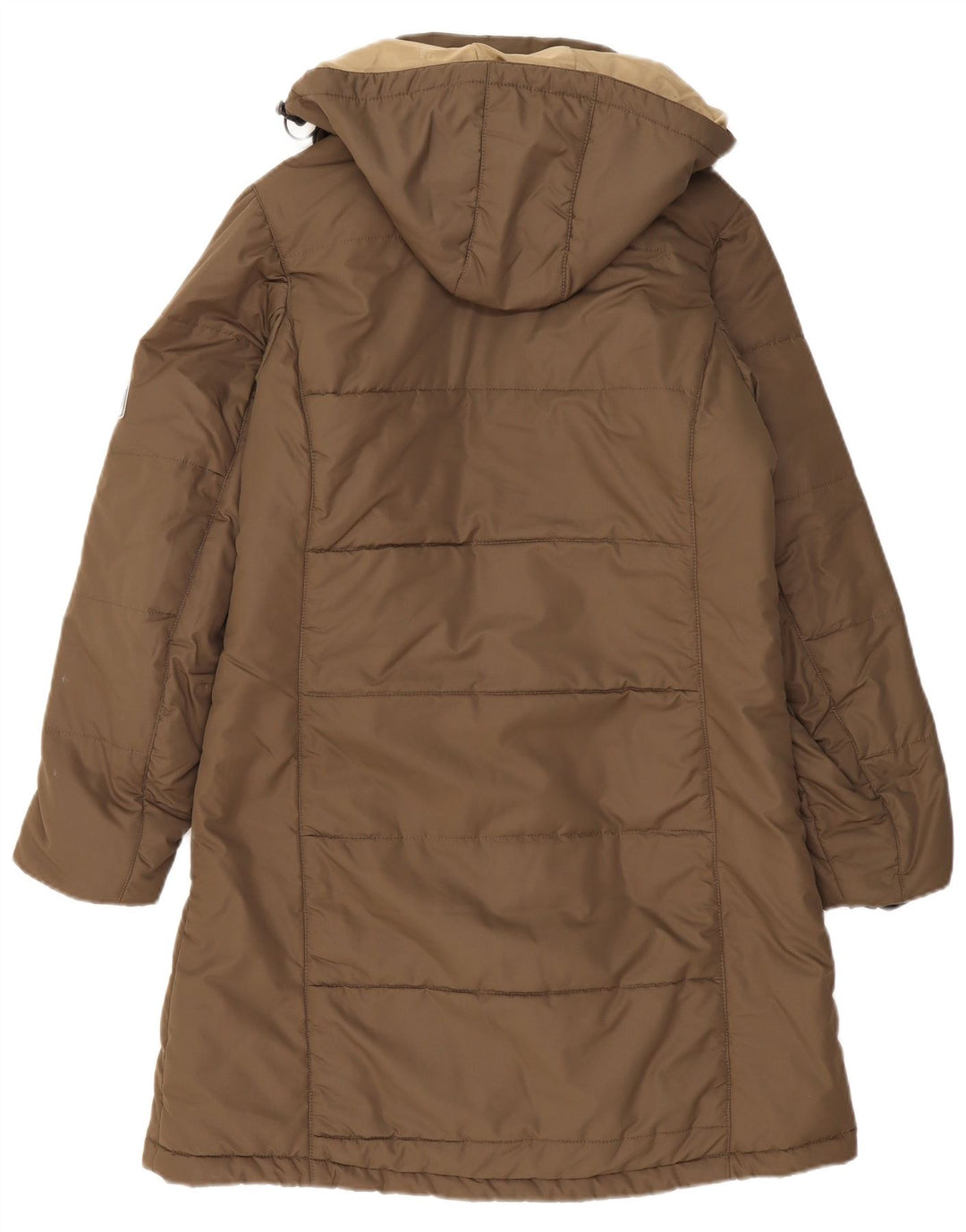 Casaco acolchoado com capuz feminino Jack Wolfskin Reino Unido 12/14 poliéster cáqui médio