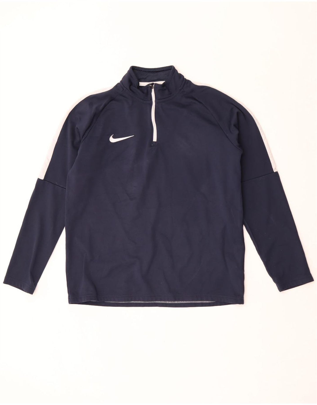 Nike Mens Dri Fit Pullover Treino Top Médio Azul Marinho Colourblock