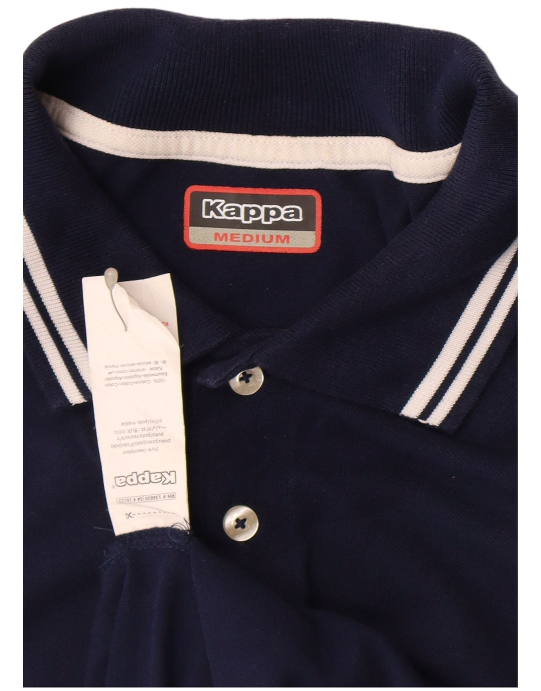 Camisa polo masculina Kappa médio algodão listrado azul marinho