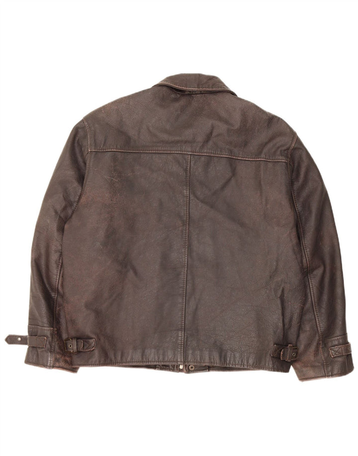 Jaqueta de couro masculina vintage Reino Unido 40 grande couro marrom