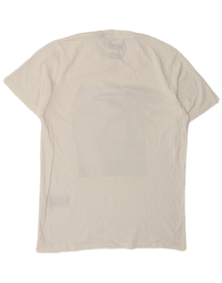 Camiseta gráfica masculina Jack & Jones Top médio algodão branco