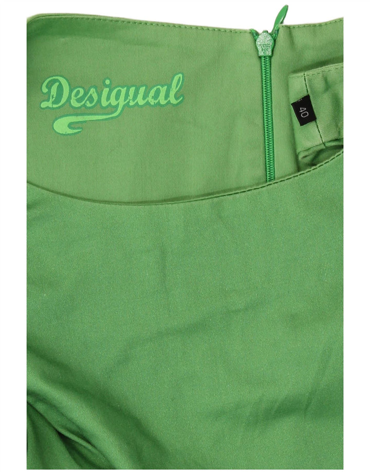 Desigual Vestido feminino gráfico sem mangas básico UE 40 médio verde geométrico