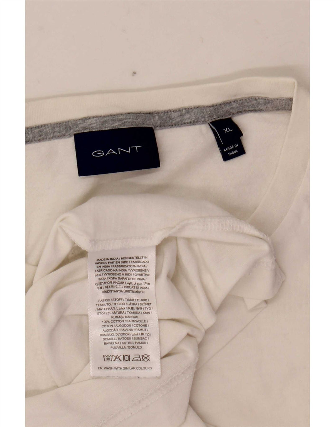Camiseta masculina gráfica Gant Top XL algodão branco