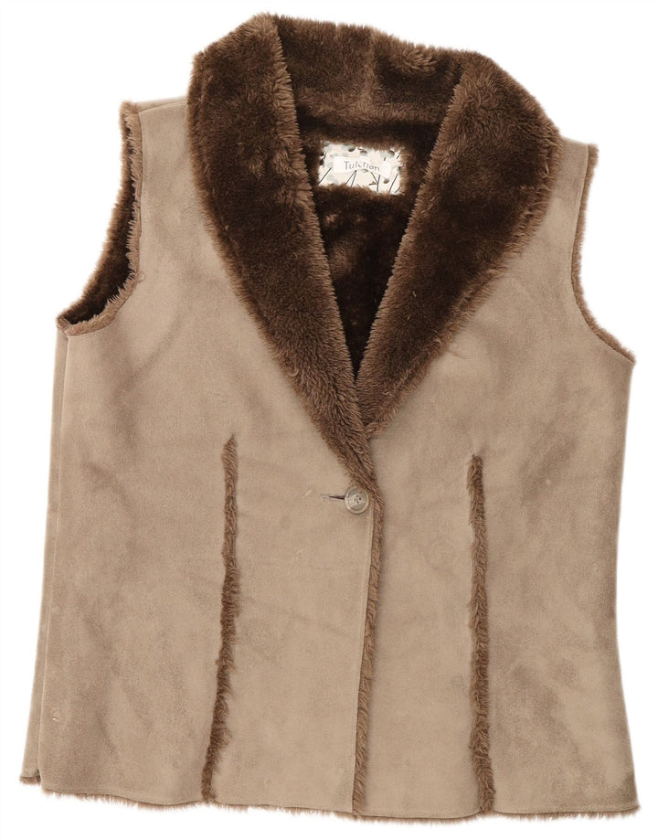 Tulchan Womens Sherpa Gilet UK 14 Grande Poliéster Cinza