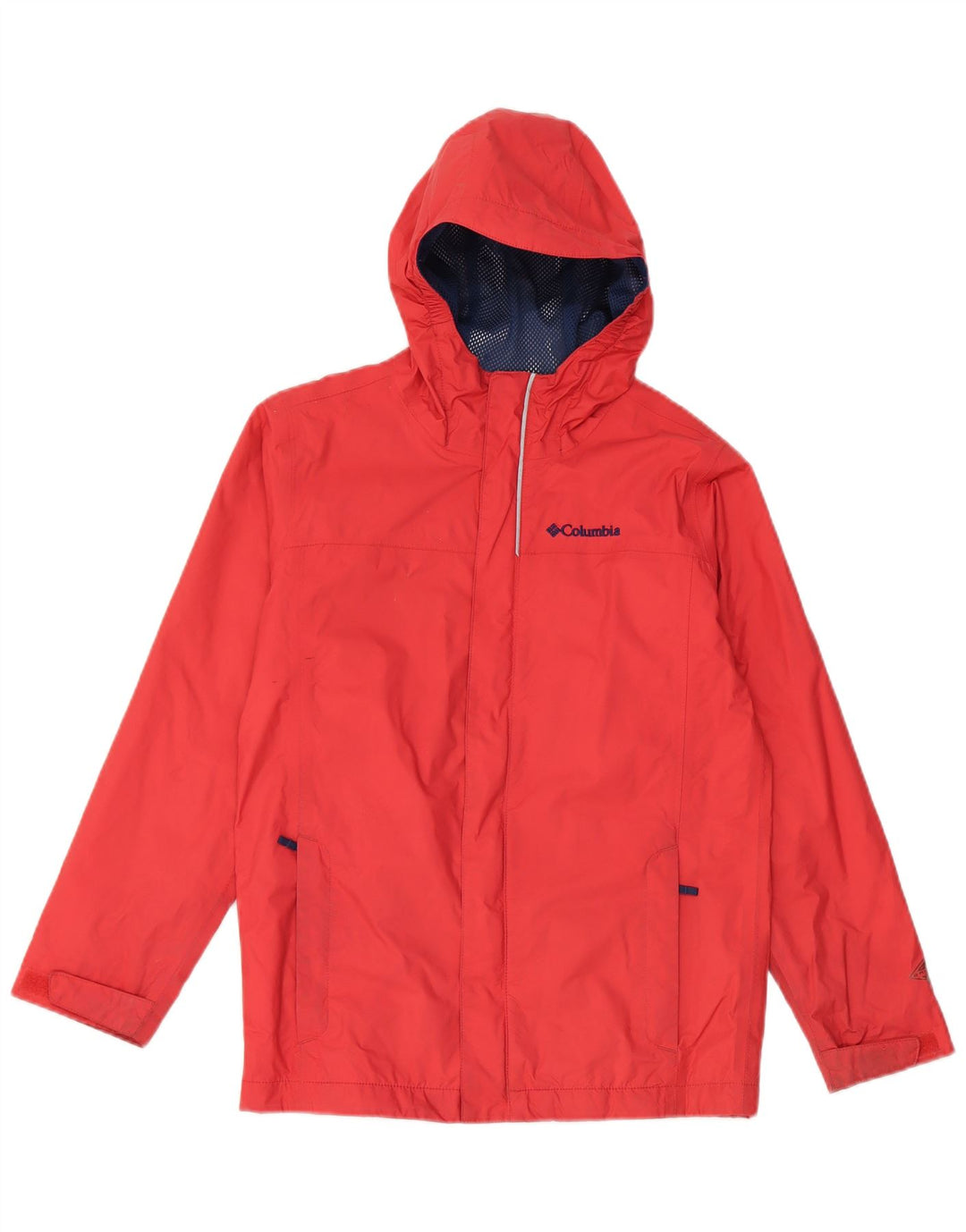 Jaqueta de chuva feminina com capuz COLUMBIA Reino Unido 12 nylon vermelho médio