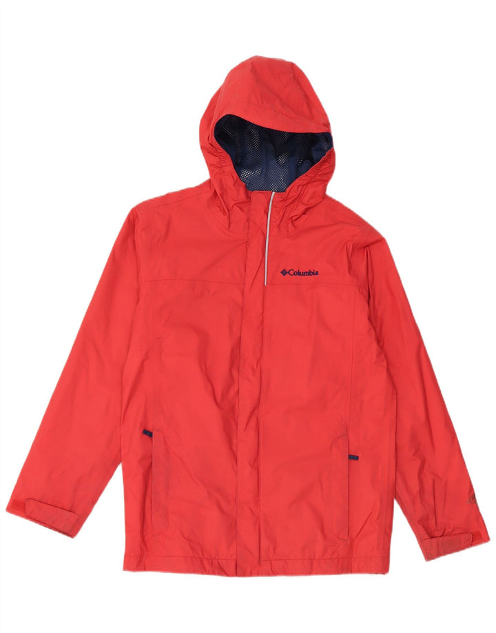 Jaqueta de chuva feminina com capuz COLUMBIA Reino Unido 12 nylon vermelho médio