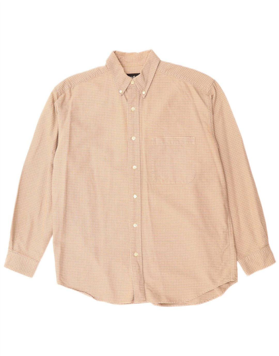 Camisa masculina EDDIE BAUER grande algodão xadrez bege