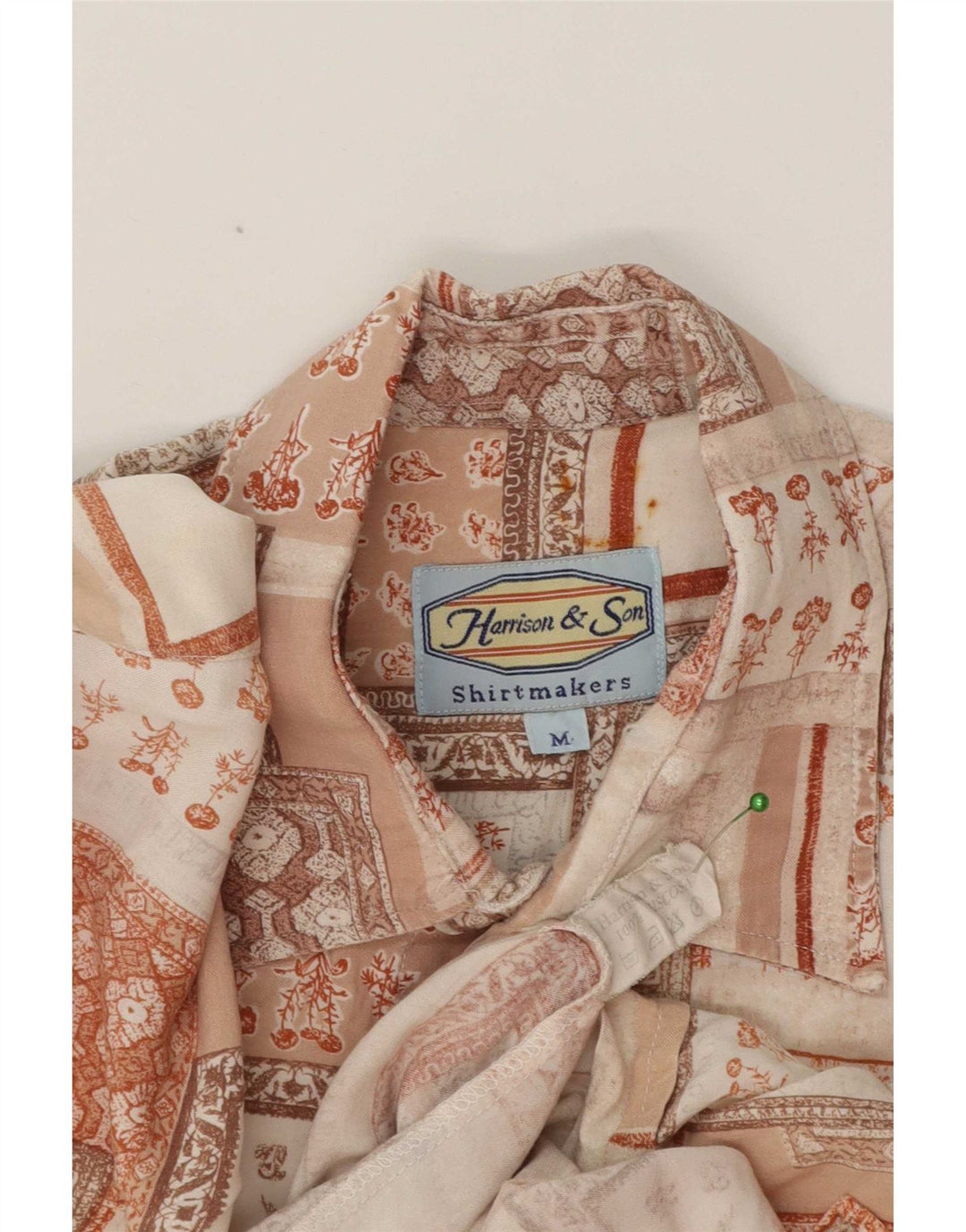 Camisa masculina de manga curta Harrison & Son média multicolorida geométrica