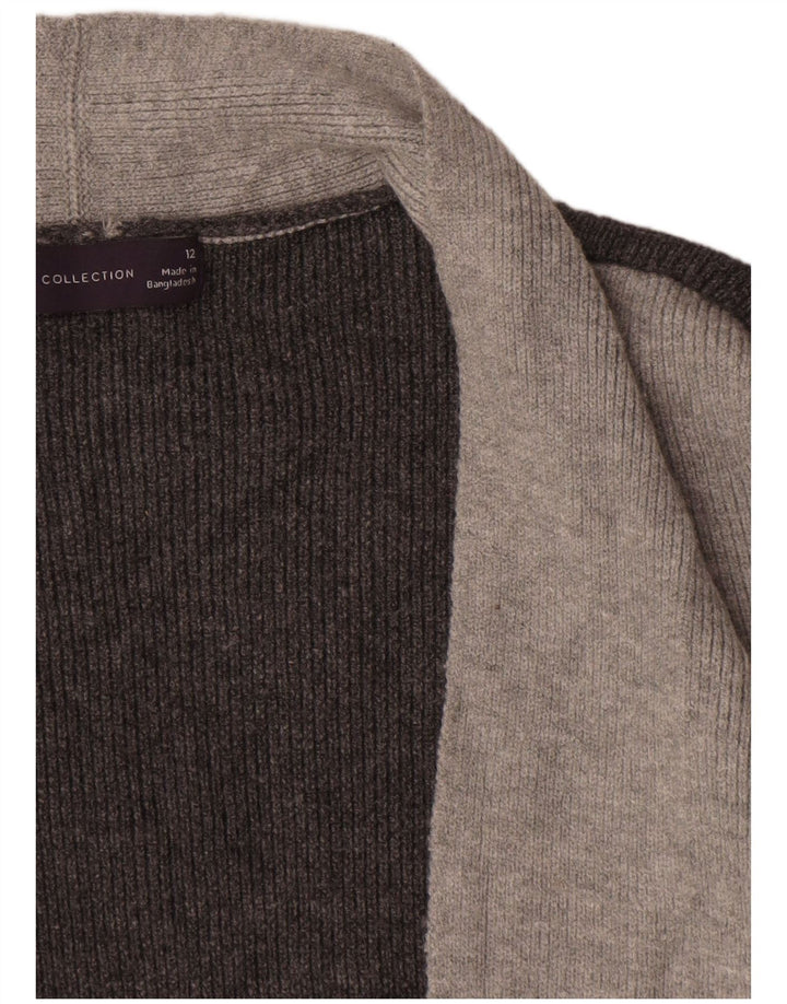 Suéter cardigã feminino Longline Marks & Spencer Reino Unido 12 cinza médio