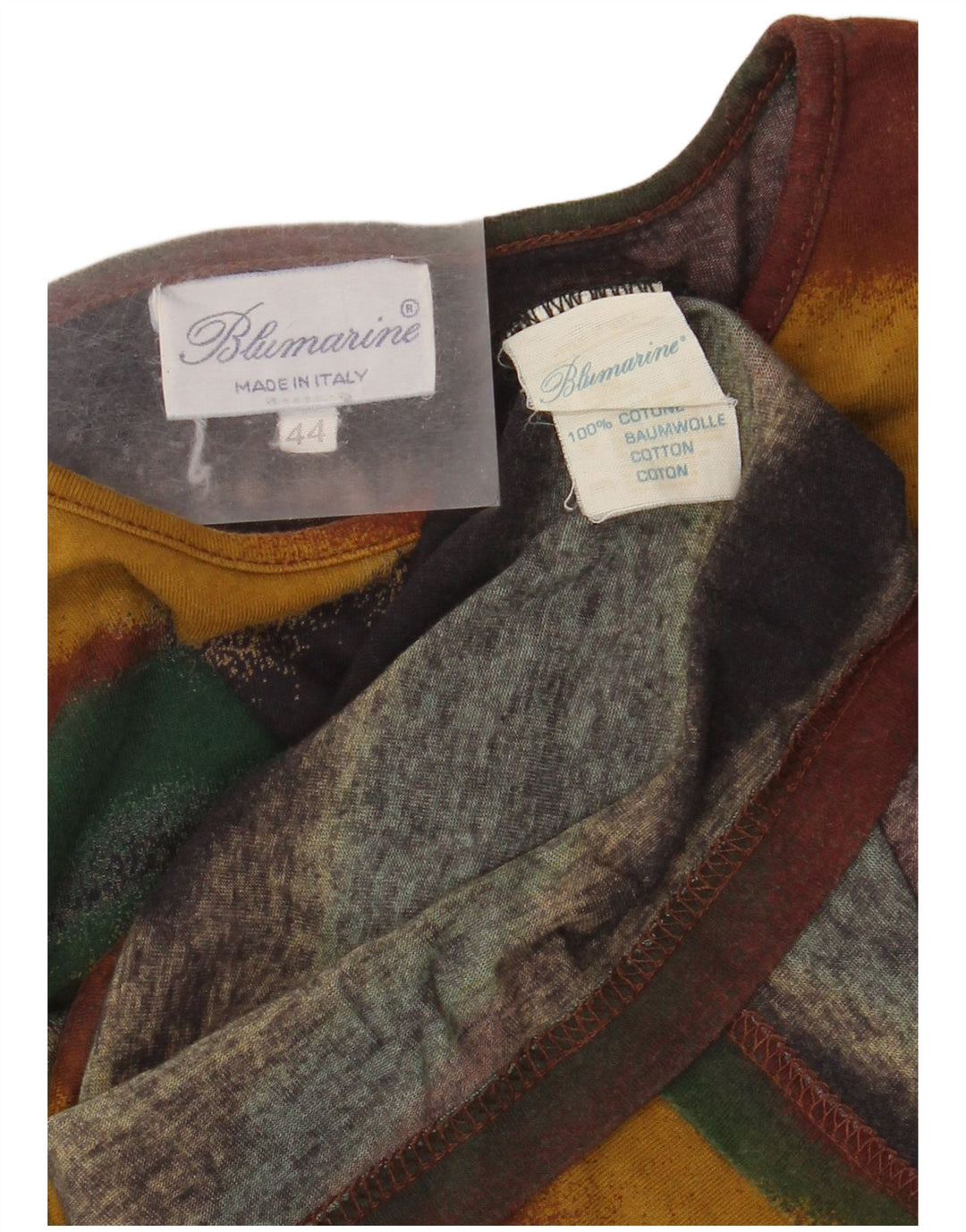 Blumarine Top gráfico feminino manga comprida IT 44 médio algodão multicolorido