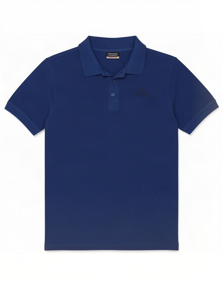 Camisa polo masculina Kappa algodão azul médio
