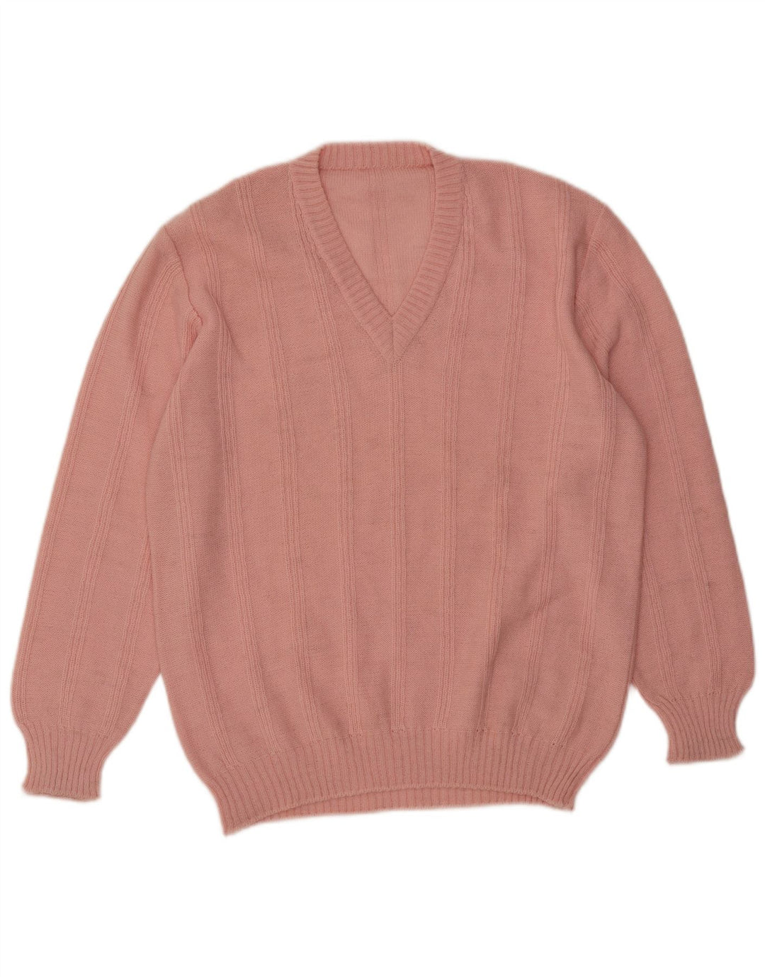 Suéter feminino VINTAGE com decote em V UK 18 XL rosa