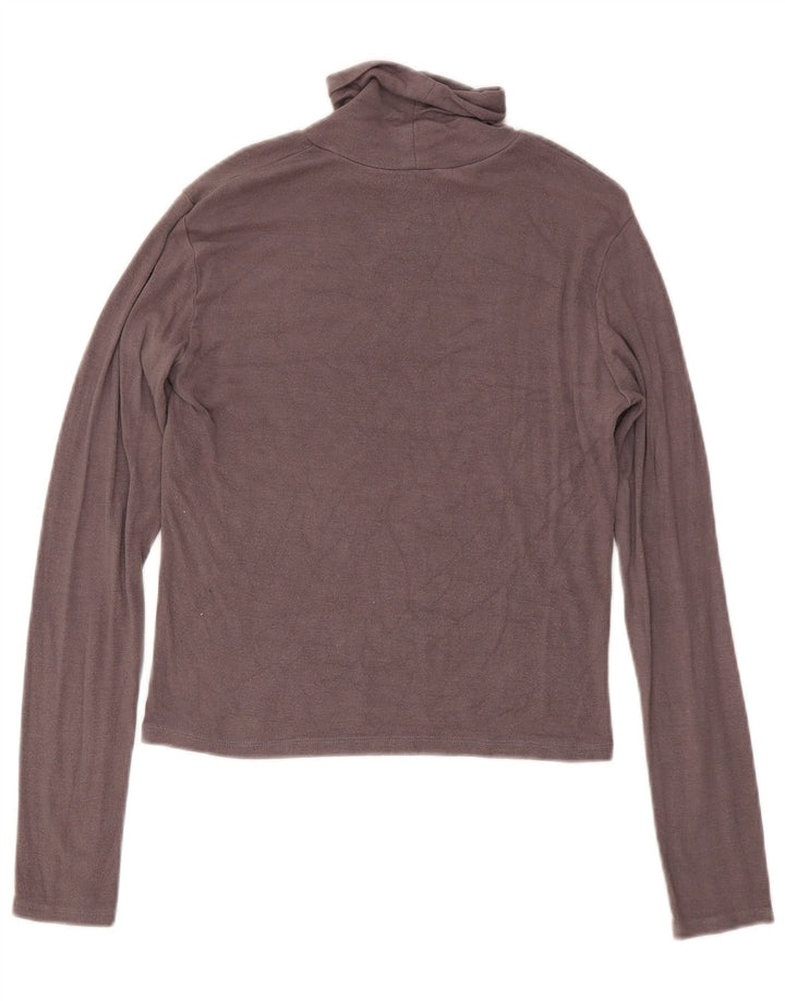 Zara Womens Crop Top Manga Longa Reino Unido 14 Grande Cinza