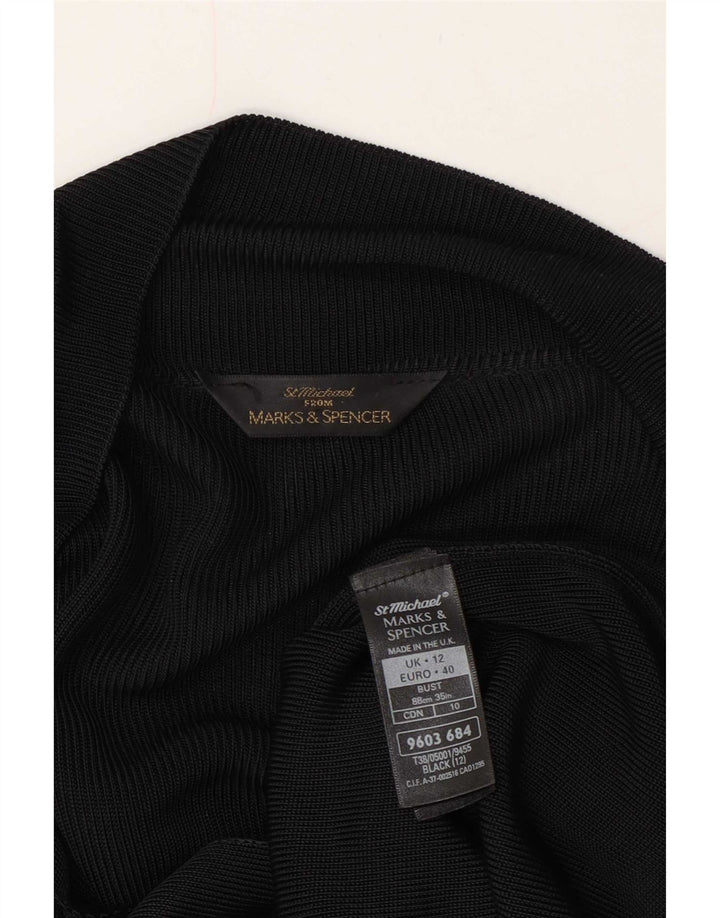 Suéter cardigã feminino Marks & Spencer transparente Reino Unido 12 médio preto