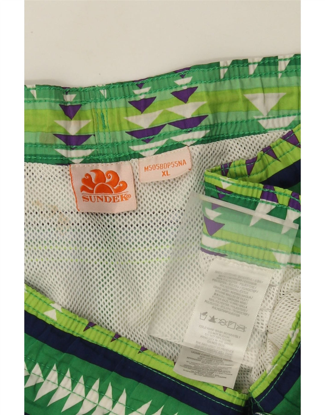 Shorts de natação masculino Sundek XL poliéster geométrico verde