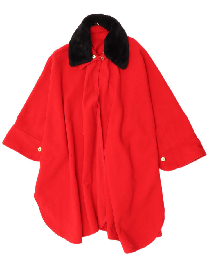 Casaco Poncho Feminino Vintage Tamanho Único Vermelho
