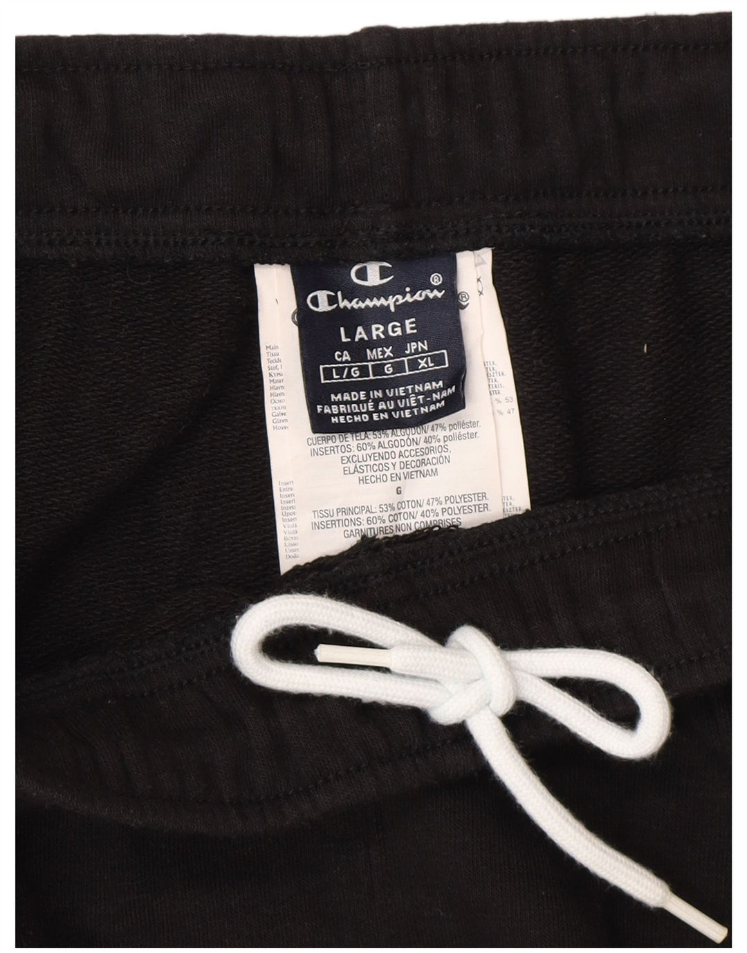 Calça de treino masculina Champion grande de algodão preto