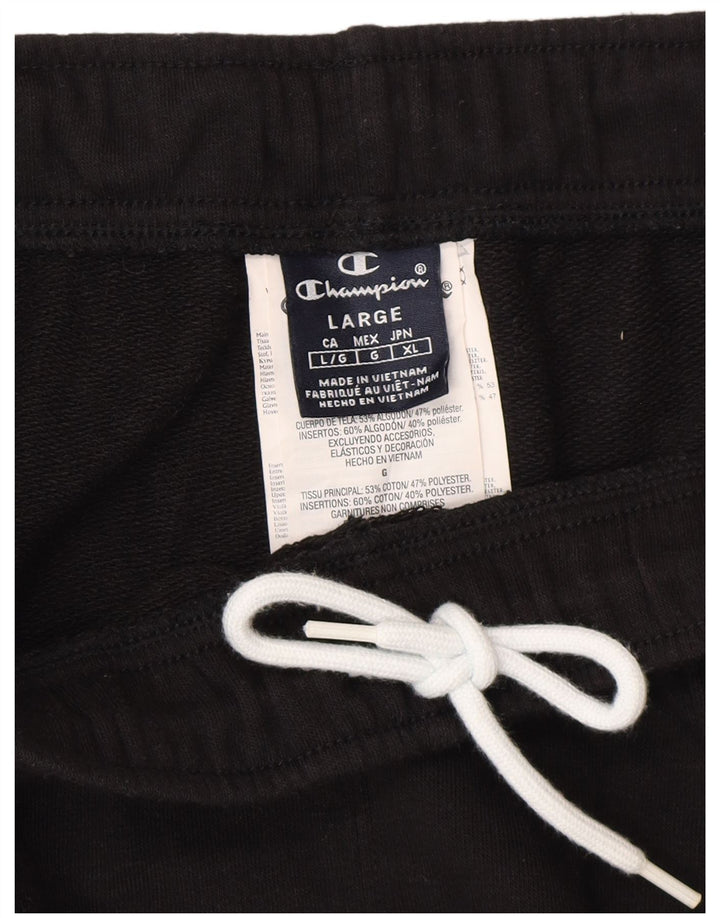 Calça de treino masculina Champion grande de algodão preto