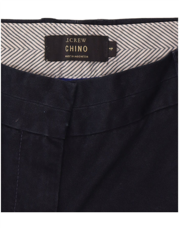 J. CREW Shorts Chino feminino US 4 pequeno W28 algodão azul marinho