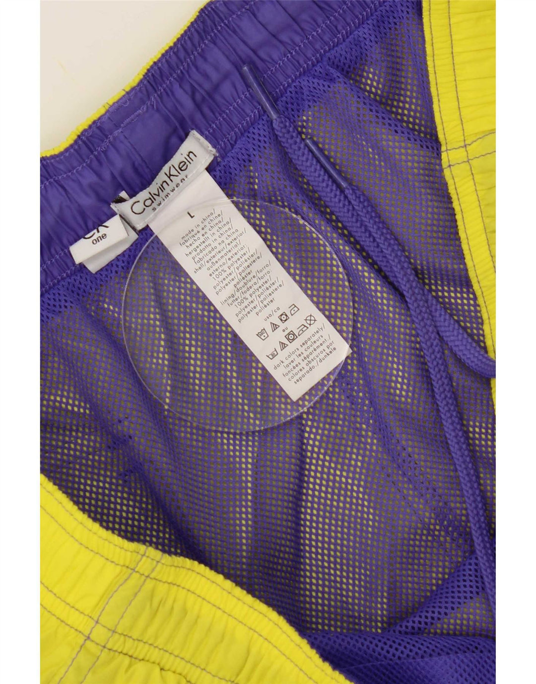 Calvin Klein Shorts de natação masculino gráfico grande poliéster amarelo