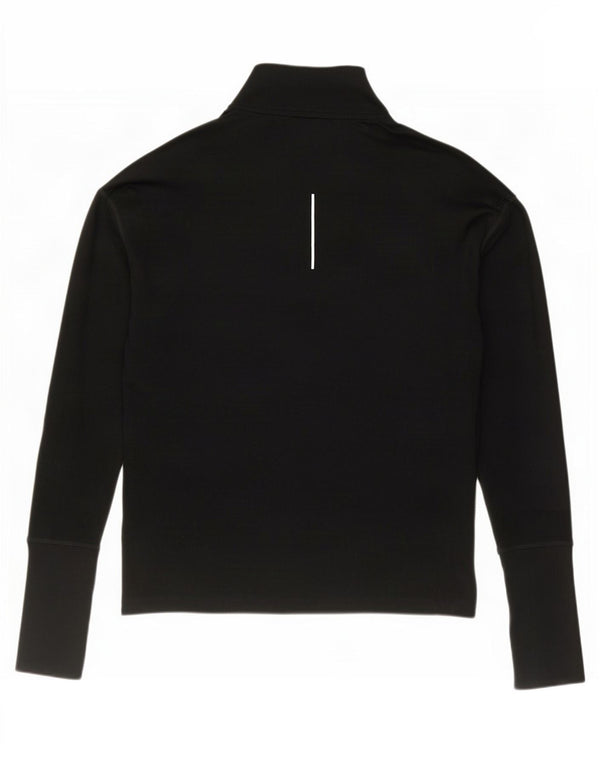 Nike Mens Dri Fit Zip Neck Pullover Treino Top Pequeno Preto