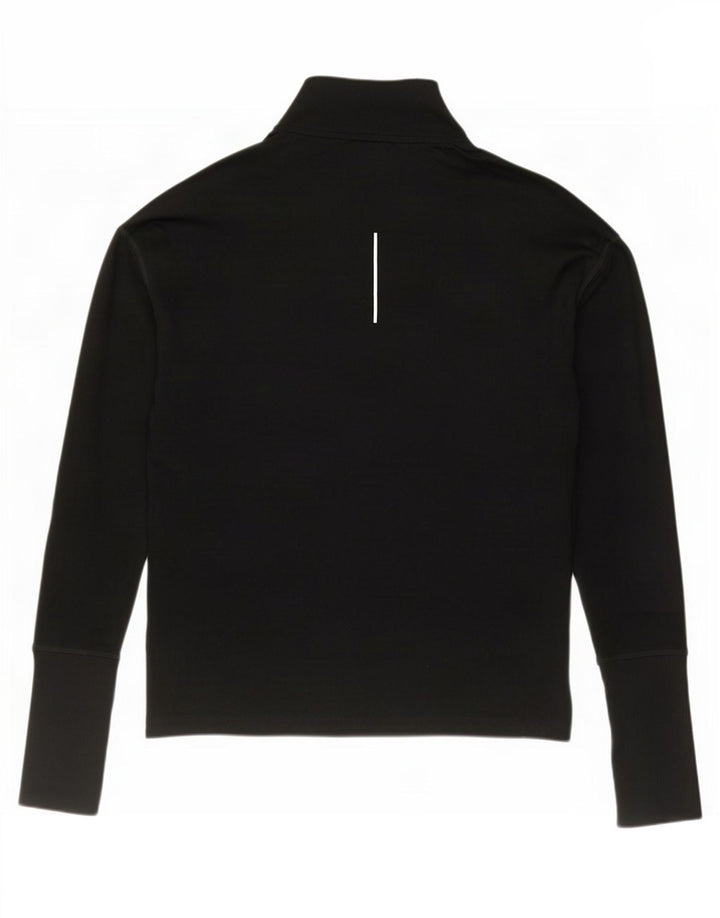 Nike Mens Dri Fit Zip Neck Pullover Treino Top Pequeno Preto