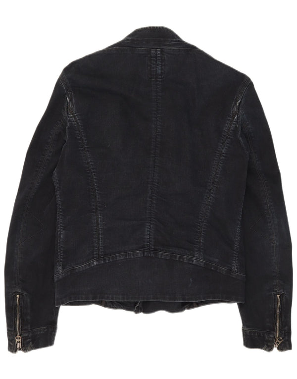 Jaqueta jeans masculina Guess para motociclista Reino Unido 36 pequeno algodão preto