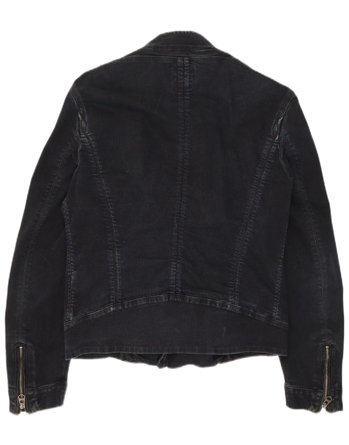 Jaqueta jeans masculina Guess para motociclista Reino Unido 36 pequeno algodão preto