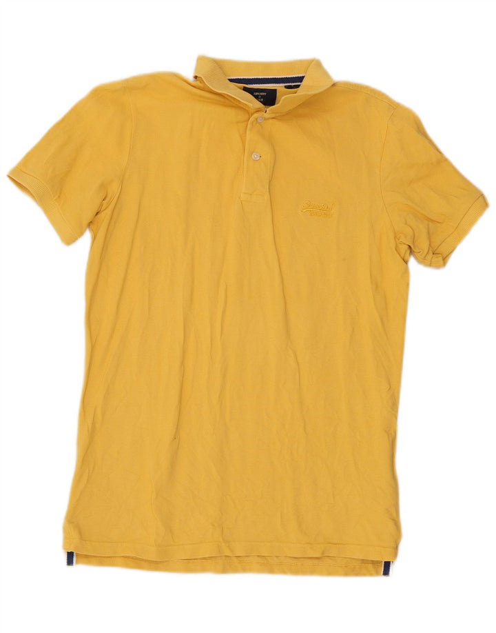 Camisa polo masculina Superdry algodão amarelo médio