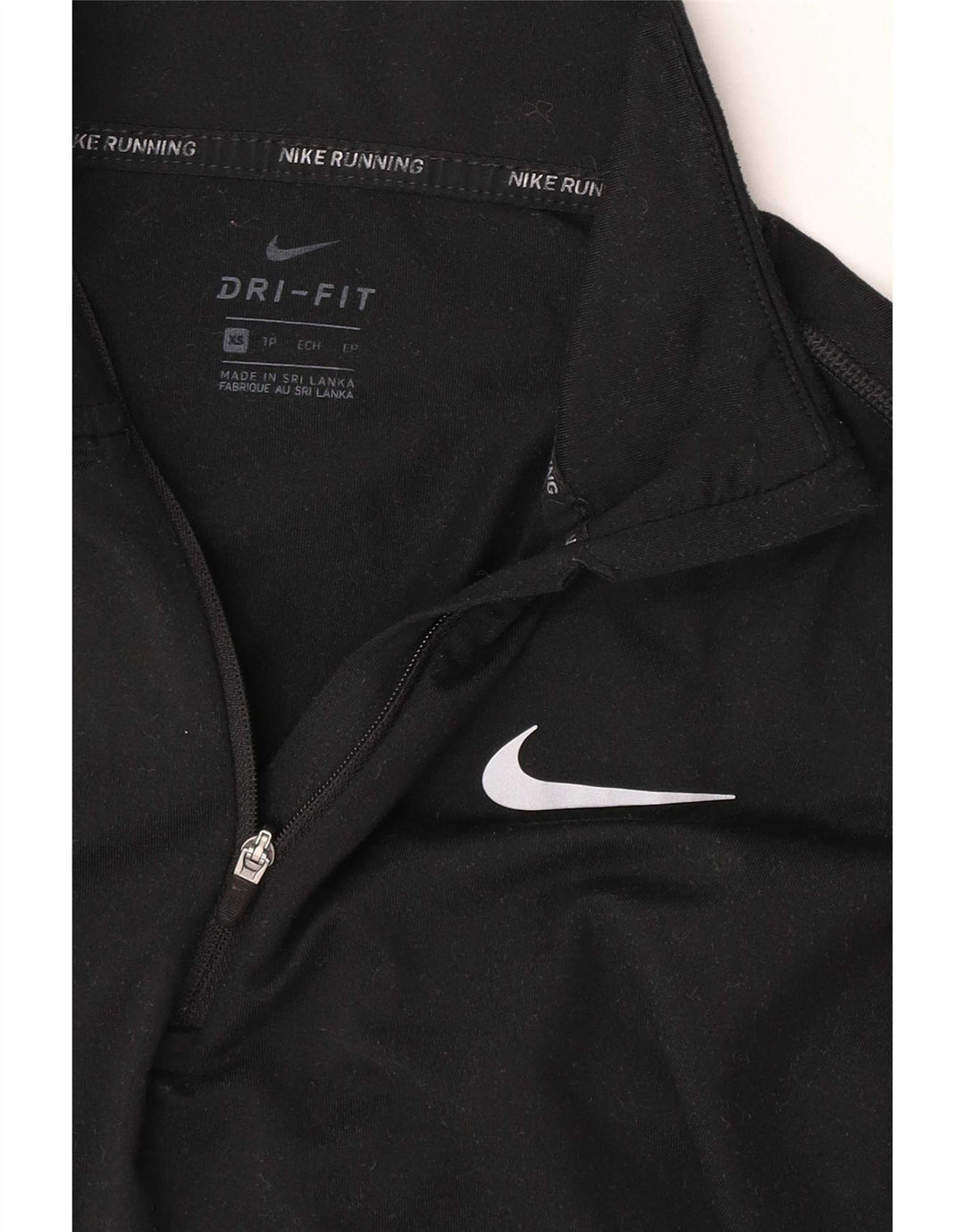 Nike Mens Dri Fit Zip Neck Top Manga Longa XS Preto
