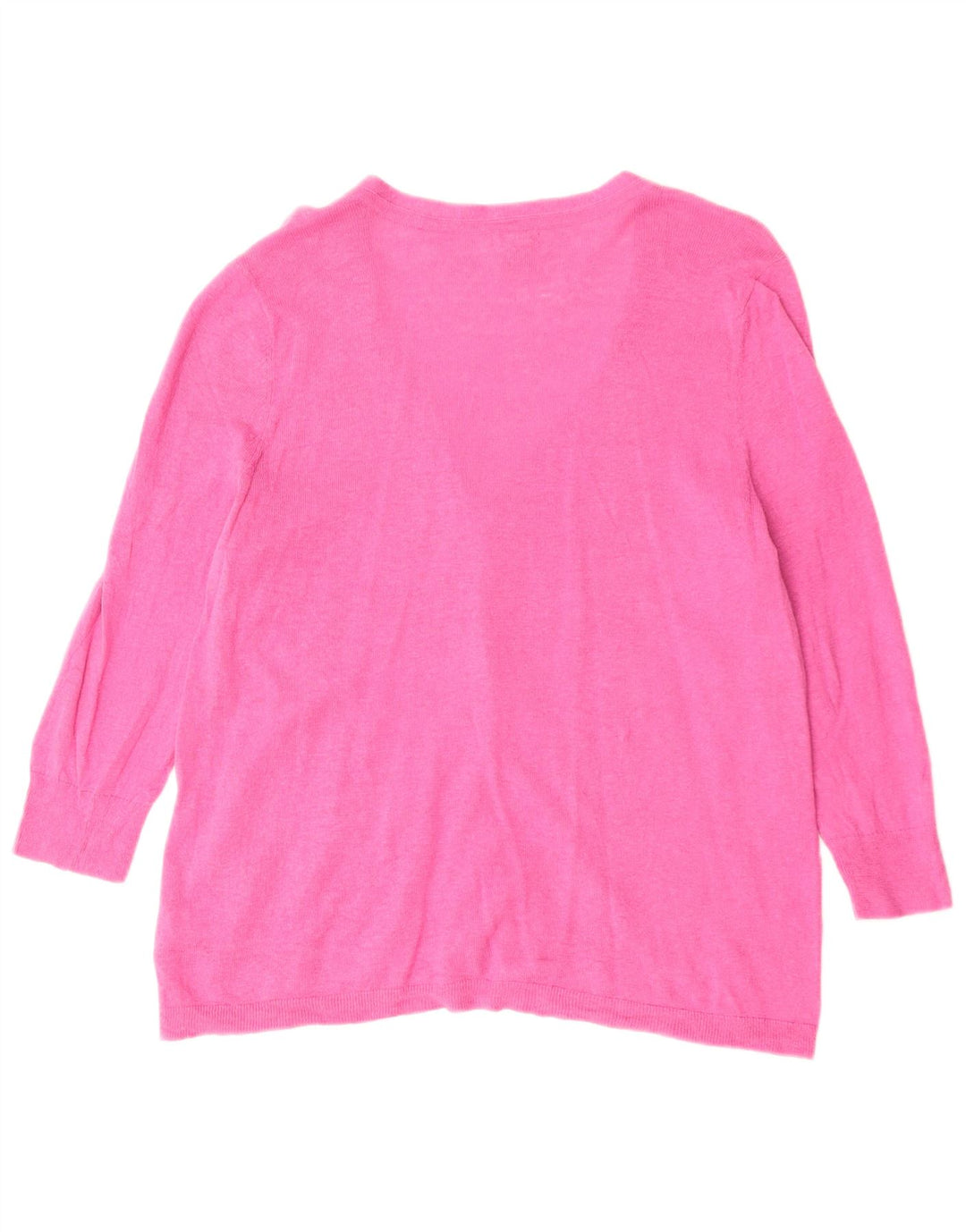 Suéter cardigã feminino Eddie Bauer manga 3/4 Reino Unido 18 XL linho rosa