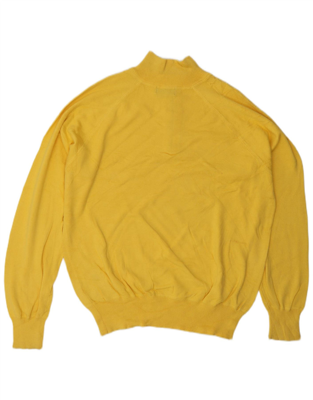 Suéter masculino Sergio Tacchini com zíper e gola alta de algodão amarelo