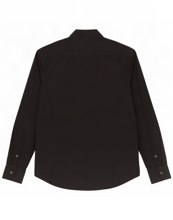 Camisa masculina Massimo Dutti grande de algodão preto clássico