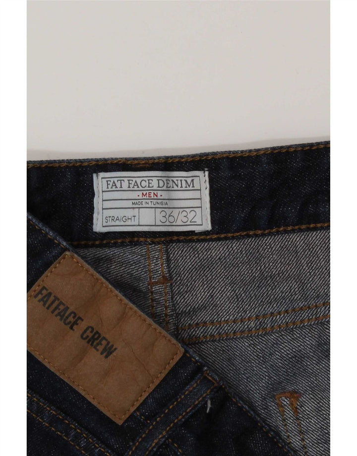 Calça jeans reta masculina Fat Face W36 L32 algodão azul marinho