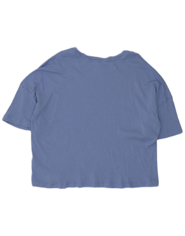 Camiseta feminina Marks & Spencer superdimensionada UK 18 XL algodão azul
