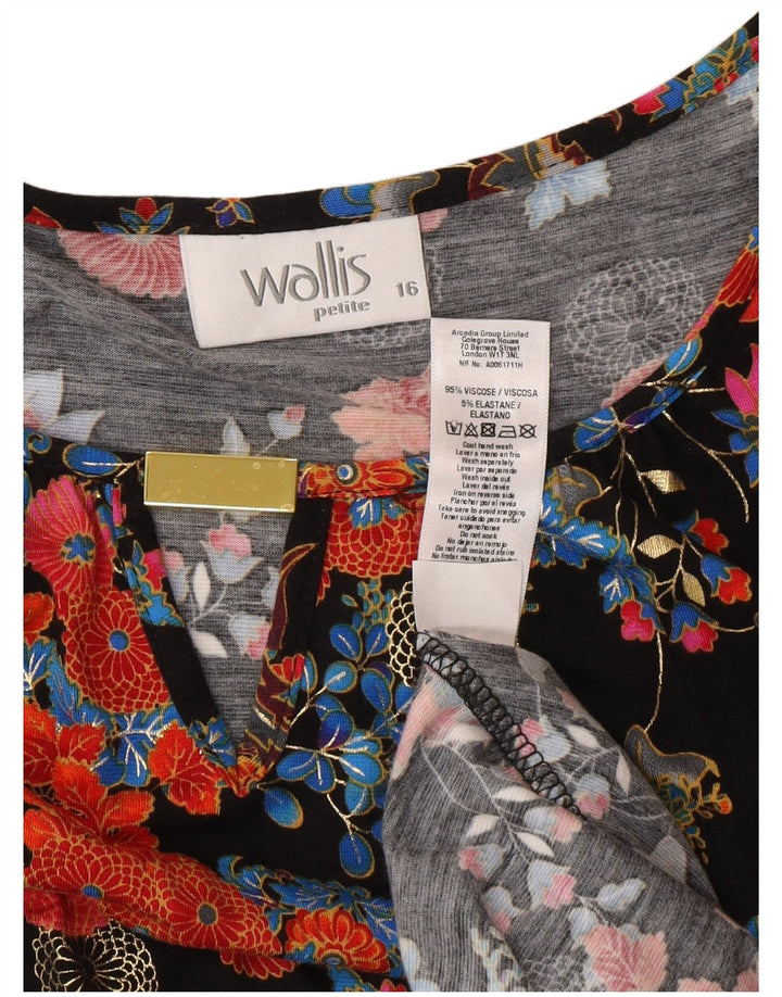 Vestido feminino Wallis UK 16 grande viscose floral multicolorida
