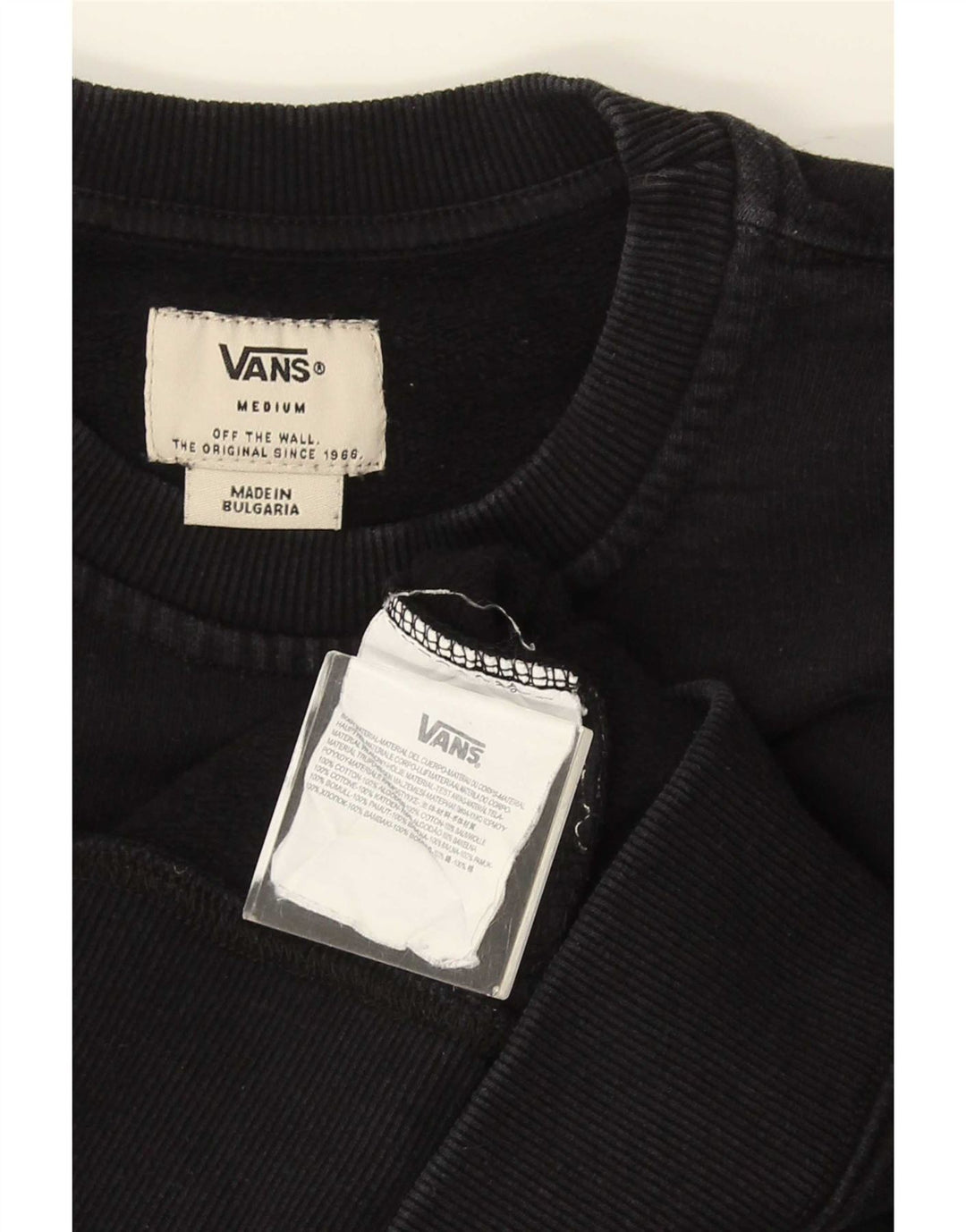 Vans moletom masculino jumper médio preto algodão
