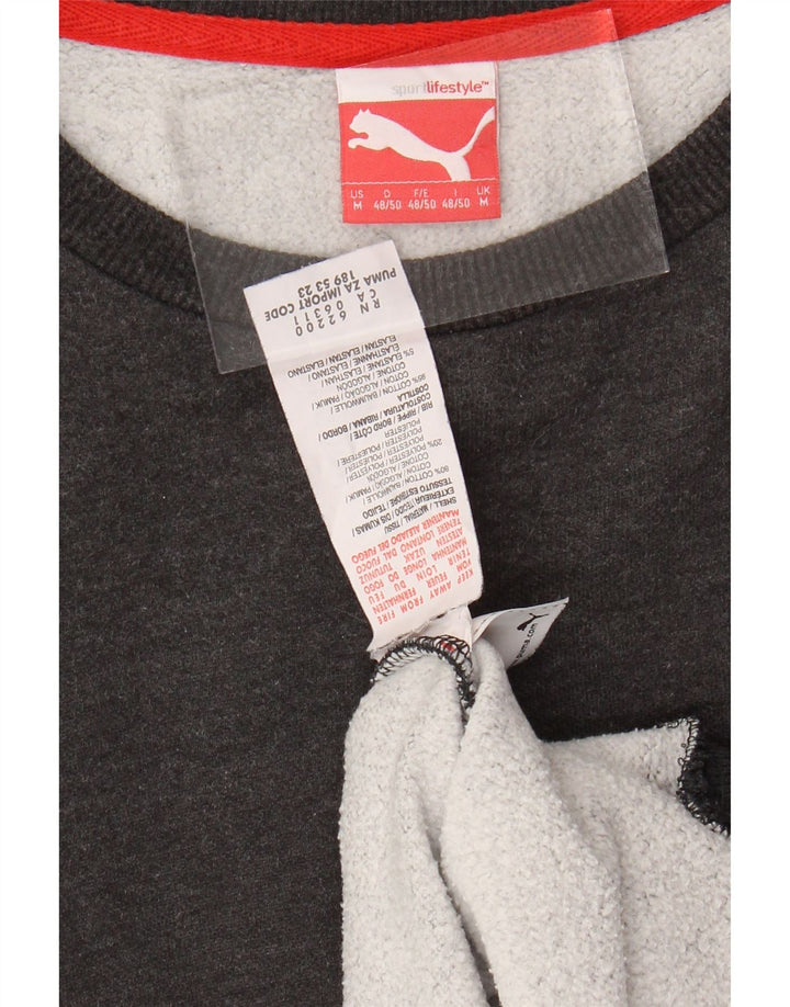PUMA Mens Moletom Jumper Médio Algodão Cinza