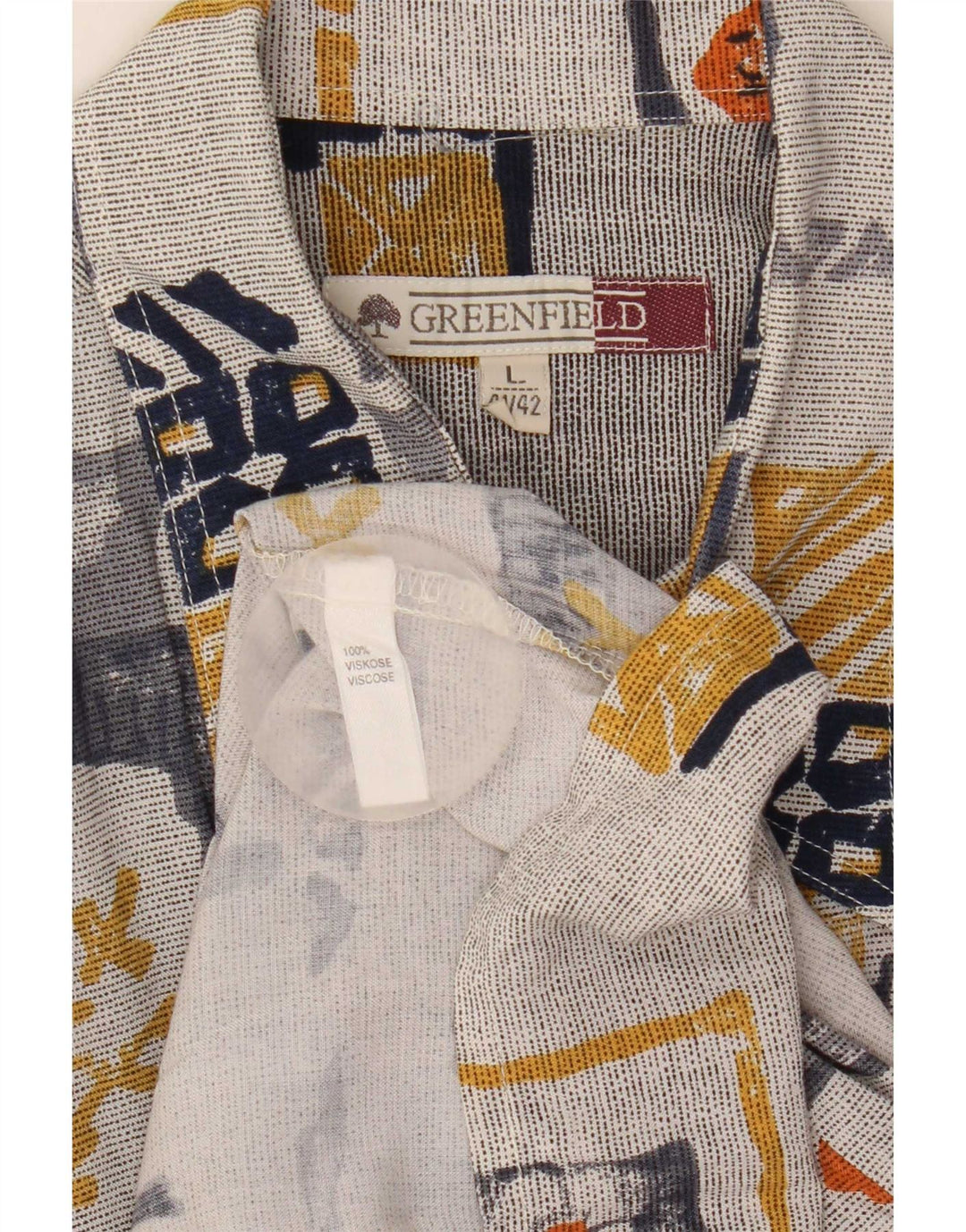 Camisa masculina de manga curta Greenfield tamanho 41/42 grande patchwork multicolorido