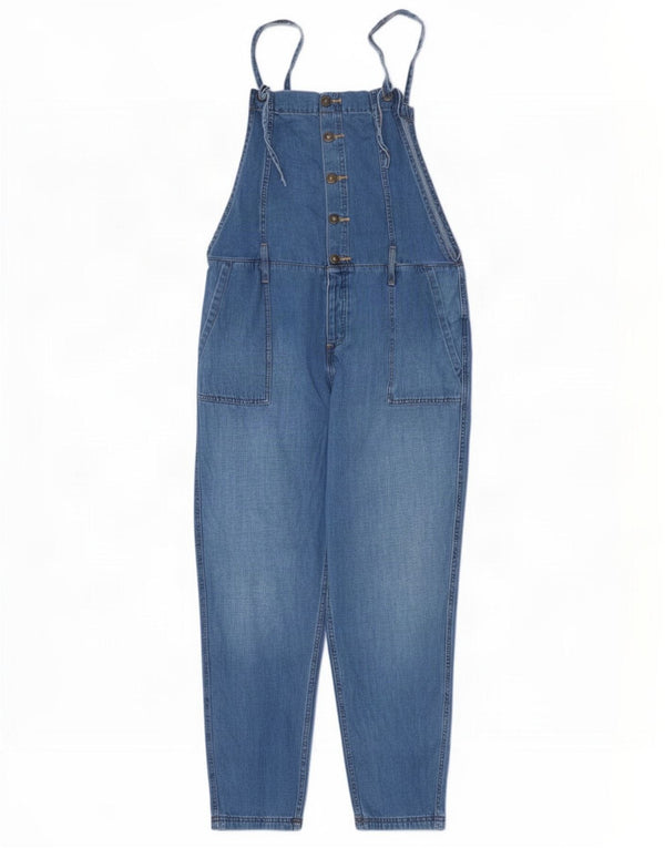 Macacão jeans feminino White Stuff UK 14 grande W36 L26 algodão azul