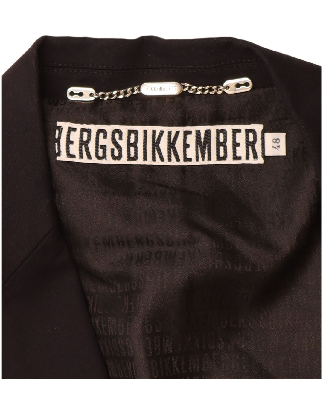 Jaqueta blazer masculina de 2 botões BIKKEMBERGS IT 48 algodão preto médio