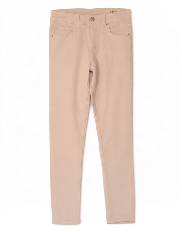 Jeans skinny feminino Marks & Spencer Reino Unido 8 pequeno W27 L26 algodão branco