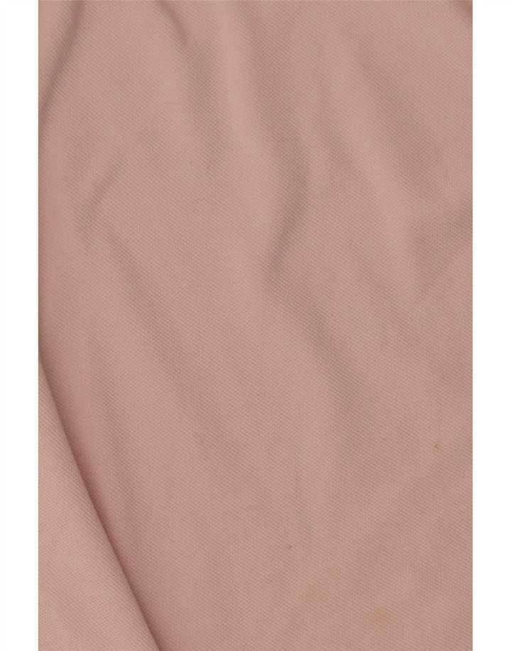 Camisa polo masculina de manga comprida Lacoste tamanho 4 médio algodão rosa