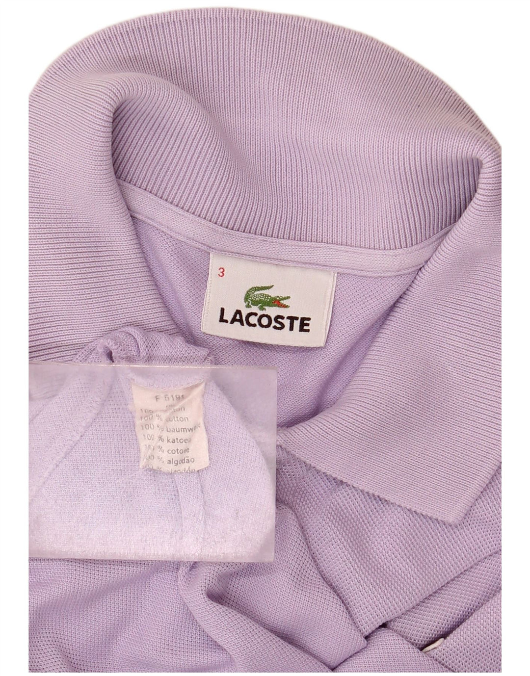 Camisa polo masculina Lacoste tamanho 3 pequeno algodão roxo