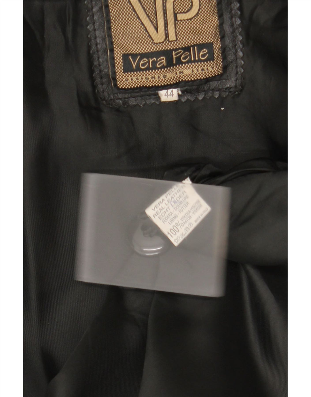 Casaco de couro com capuz feminino vintage IT 44 couro preto médio