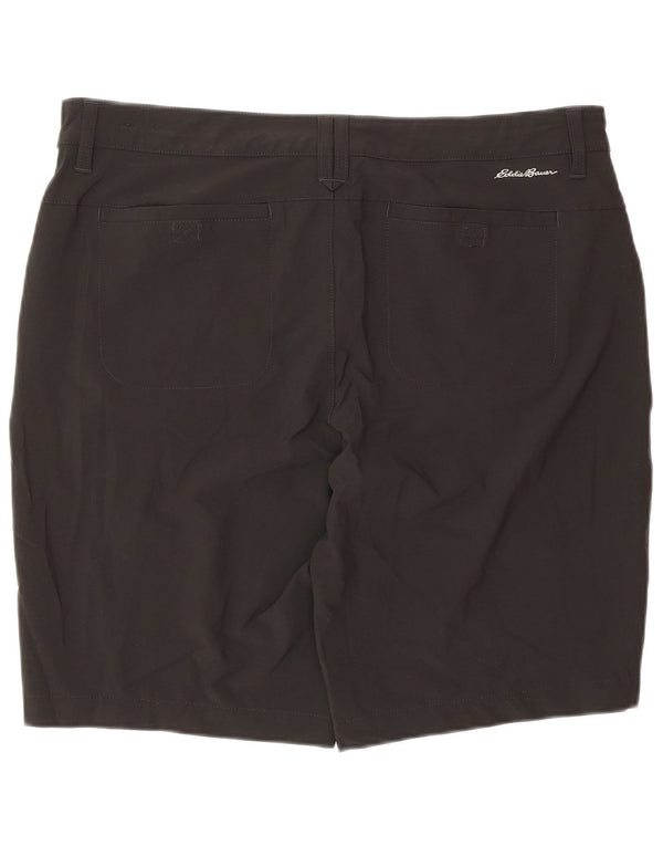 Shorts casuais femininos Eddie Bauer US 14 XL W34 preto poliéster